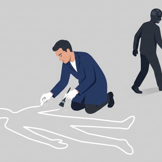 Image showing someone rubbing out the chalk outline around a dead body, as a metaphor for trying to prevent dementia by targeting amyloid plaques, better to take the shingles vaccine which actually does seem to protect against dementia for as yet not fully understood reasons but likely indicating that Alzheimer's is triggered by microbes and the beta amyloid is a response to microbial attack